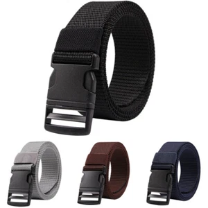 Men Casual Military Tactical Army Adjustable Quick Release Belts Pants Waistband - Picture 1 of 19