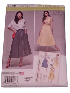 Simplicity 1166 Misses' Blouse Skirt Bra Top Sz H5 6, 8, 10, 12, 14 Uncut FF 50s - Picture 1 of 2
