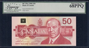 1988 Bank of Canada $50 Banknote -BC-59a -Legacy Superb Gem New UNC68PPQ - Picture 1 of 2