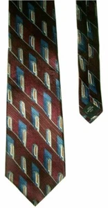 Freccia Uomo BELLISSIMA Cravatta Collo 100% Seta Rosso Borgogna Blu Grigio 56"L - Foto 1 di 3