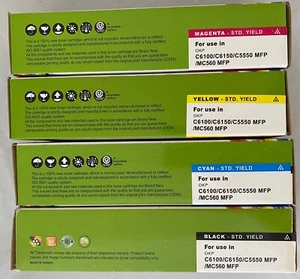 4 Colors HY Toner BK/C/Y/M for Okidata Type C8 C5550 C6100 C6150 Series - Picture 1 of 1
