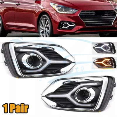 Par de luces de circulación diurna luces antiniebla intermitentes c para Hyundai Accent 2018-2022 Foto 1 de 4