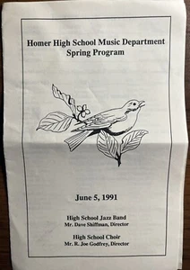 Folleto de colección Homer High School Music Program 1991 Nueva York NY - Imagen 1 de 2