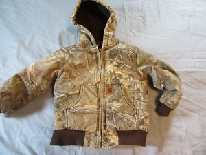 Carhartt Little Boys Canvas Hooded Camo Jacket / Coat Sz XS / 6 - Picture 1 of 7