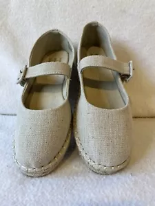 SCARPE HAUTE HIPPIE DONNA MISURA 8,5 LINO PIATTO MARY JANE ESPADRILLAS SCARPE CECILY - Foto 1 di 7