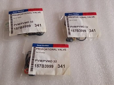 LOT OF 3 PCS SAUER DANFOSS PROPORTIONAL VALVE PVM/PVMD 32 157B3999 SET OF SEALS - Image 1 of 4