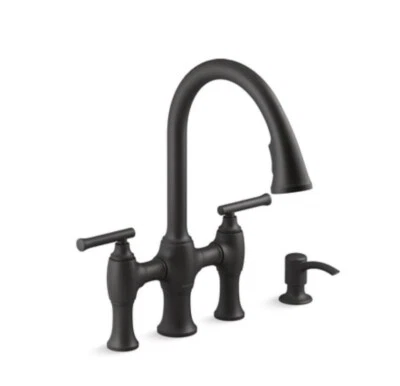 KOHLER K-R28705-SD-BL Negro Mate Oresund Puente Cocina Grifo Dispensador de Jabón Foto 1 de 2