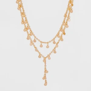 SUGARFIX by Baublebar Gold Coins Long Double Layered Chain Disks Y-Necklace NEW - Picture 1 of 1