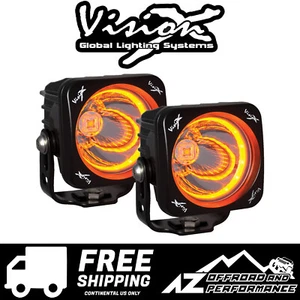 Vision X 3.0" DUAL OPTIMUS UNIVERSAL LED DRIVING 15º Beam AMBER HALO LIGHT KIT - Picture 1 of 4