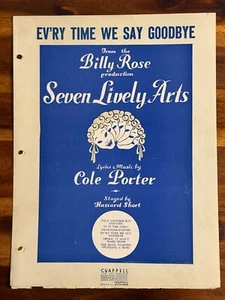 Ev’ry Time We Say Goodbye Vintage Sheet Music Seven Lively Arts Cole Porter 1944 - Picture 1 of 4