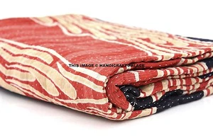 VINTAGE KANTHA QUILT REVERSIBLE BEDSPREAD HANDMADE BLANKET BEDDING INDIAN GYPSY - Picture 1 of 3