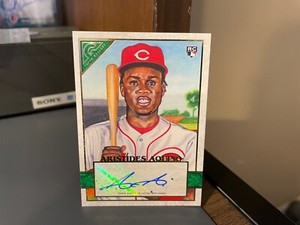2020 Topps Gallery Aristides Aquino Rookie Auto Green 58/99 Cincinnati Reds