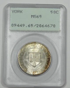 1936 York County ME Tercentenary Silver Commem Half Dollar PCGS MS 65 "Rattler" - Imagen 1 de 4