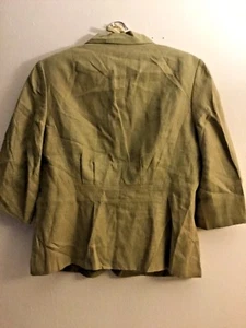 Talbots Womens 3/4 Sleeve Linen Blazer Summer Lightweight Honey Mustard Size 10 - Picture 1 of 7