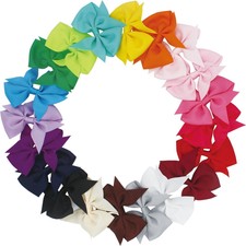 Lot 20pcs 3.5 Inch Baby Hair Bows For Girls Kids Hair Bands Alligator Hair Clips