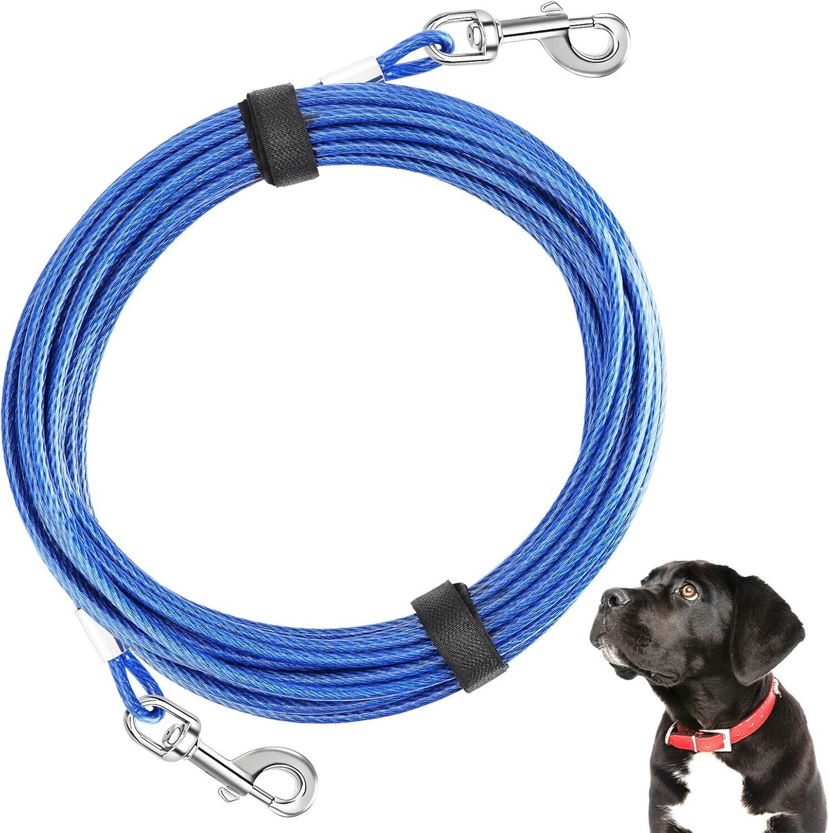 Dog Runner For Yard 35ft Heavy Duty Dog Tie Out Cable Chew Proof