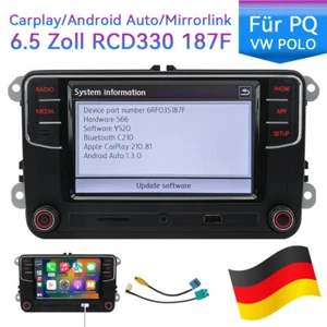 Für VW Golf Caddy Touran NONAME 6.5" RCD330 187F Carplay Android Auto MirrorLink - Picture 1 of 17