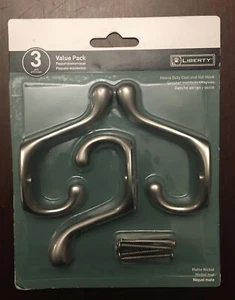 LIBERTY - Heavy Duty Coat And Hat Hook (3-pack) - Picture 1 of 7