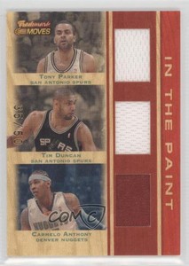 2007 Trademark Moves Triple Relics Red In the Paint /50 Tony Parker Tim Duncan