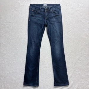 Stivali Hudson Jeans Donna 28 Beth Bambino Taglio Lavaggio Scuro Morbido Denim Patta Tasche - Foto 1 di 13