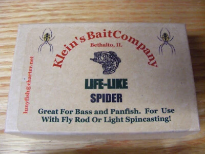 Hermoso señuelo vintage Klein's Bait Co Life Like Spider corcho caña mosca Foto 1 de 4