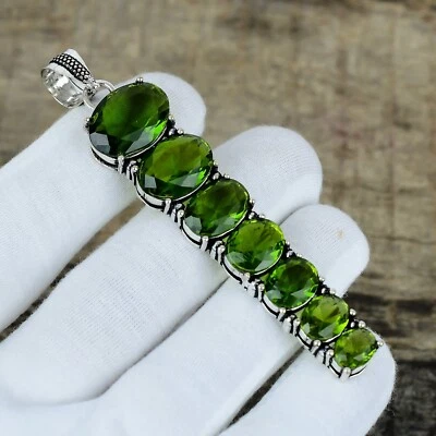 Peridot Gemstone Handmade 925 Sterling Silver August Birthstone Pendant - Image 1 of 4