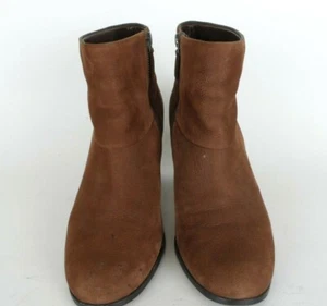 Cole Haan Niike Air Cassidy Size 8.5 Women’s Brown Leather Ankle Booties Stacked - Picture 1 of 10