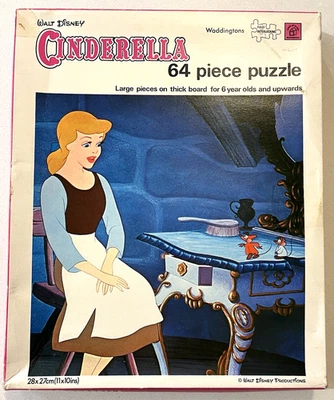 Vintage Walt Disney's CINDERELLA 64 Piece Jigsaw Puzzle - WADDINGTONS  England - Image 1 of 4