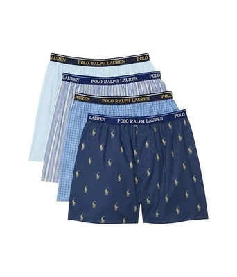 Боксеры тканые детские Polo Ralph Lauren L59002 синие упаковка 4 шт. размер XS - Изображение 1 из 3