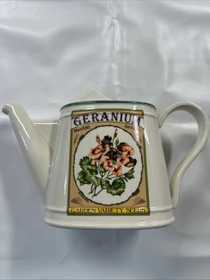 Vintage Ceramic White & Green Hearth & Home Designs Watering Can Vase - Image 1 of 4