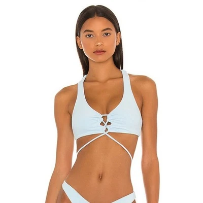 L*Space Dax Bikini Top in Sky Blue Terrycloth Size Small NWT - Image 1 of 4