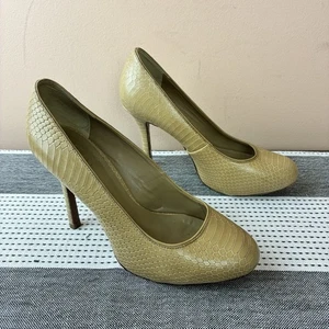 Scarpe con tacco Tory Burch da donna in pelle di serpente marrone taglia 6 - Foto 1 di 6