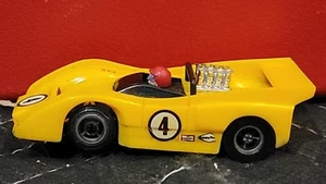 Vintage Tyco Pro #4 McLaren M8F Yellow HO slot car Gold Pan Tested Working - Picture 1 of 6