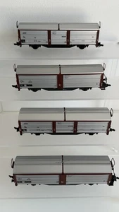 Roco 47418 HO DB Sliding Wall Box Wagons x4 - Picture 1 of 10