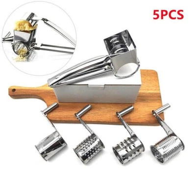 Mandelmühle Nussmühle Reibemühle Käsereibe Hartkäsereibe Edelstahl +4 Trommeln D - Bild 1 von 4