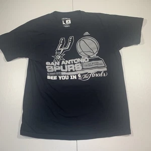 Camiseta San Antonio Spurs Para Hombre Grande Negra 2014 Finales Adidas Vestuario - Imagen 1 de 6