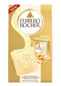 ⚪️ New Limited Ferrero Rocher WHITE HAZELNUT Chocolate Squares Milky Bar 3.7oz - Picture 1 of 2