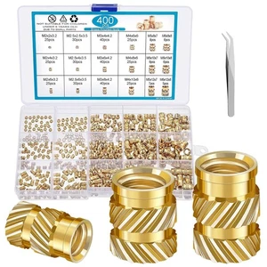 Pengxiaomei 400 Pezzi Inserti Filettati per Plastica M2 M2,5 M3 M4 M5 M6 Calore...  - Foto 1 di 7