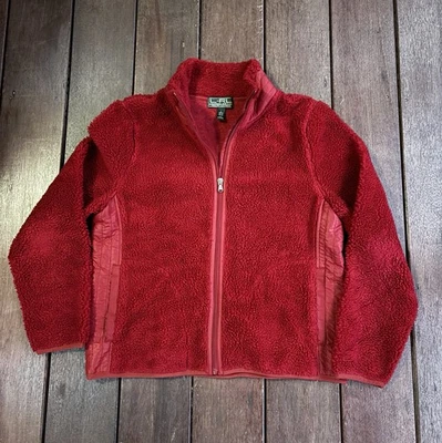 Jaqueta Feminina Vintage Y2K Lauren Ralph Lauren Sherpa Lã Pilha Profunda Zíper Tamanho P - Imagem 1 de 4