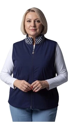 Liz & Me Vest Jacket Plus Size 1X (18-20) Navy Blue Layer NWT - Image 1 of 4