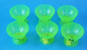 Lote de 6 tazas de helado de sorbete verde fluorescente hechas por Luminarc Francia - Imagen 1 de 11