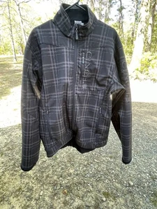 Cinch Softshell Western Jacket Mens Large Full-Zip Black Embroidered Logo - Picture 1 of 18
