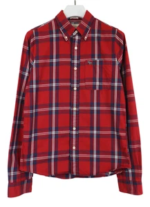 Camisa Muscular ABERCROMBIE & FITCH Para Hombre GRANDE Cuello Abotonado Rojo Cuadros - Imagen 1 de 9