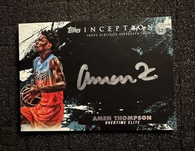 AMEN THOMPSON 2021-22 Topps Inception Overtime Elite SILVER INK AUTO /99 On Card - Image 1 of 2