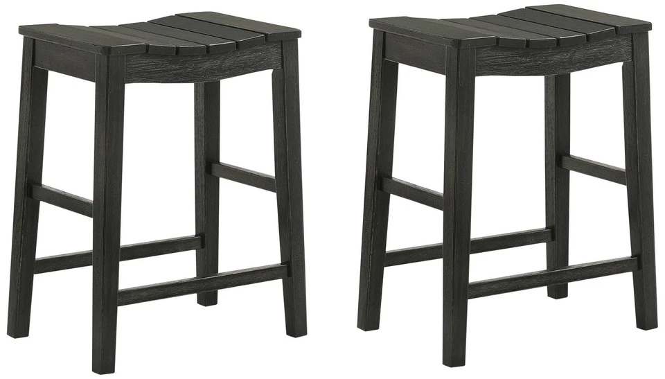 Whitcombe 24" Black Wood Counter Stools Set of 2 - Image 1 of 1
