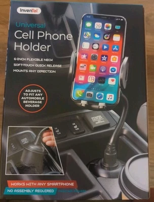 InvenTel Universal Adjustable Flex Car Cup Holder Cell Phone Holder Gooseneck - Image 1 of 4