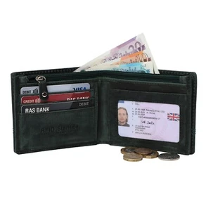 Retro Green Wallet, RFID Blocking Genuine Distressed Hunter Leather Bifold Purse - Picture 1 of 11