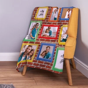 Personalised Picture Frames On Wall Photo Fleece Throw Blanket - Picture 1 of 6