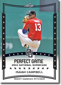 ISAIAH CAMPBELL Arkansas Razorbacks Seattle Mariners 2014 Leaf PERFECT GAME RC