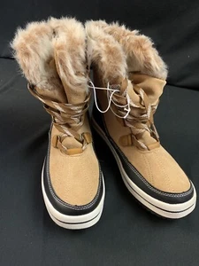 Universal Thread Women's Ellysia Microsuede Functional Winter Boots - Tan Size 7 - Picture 1 of 8